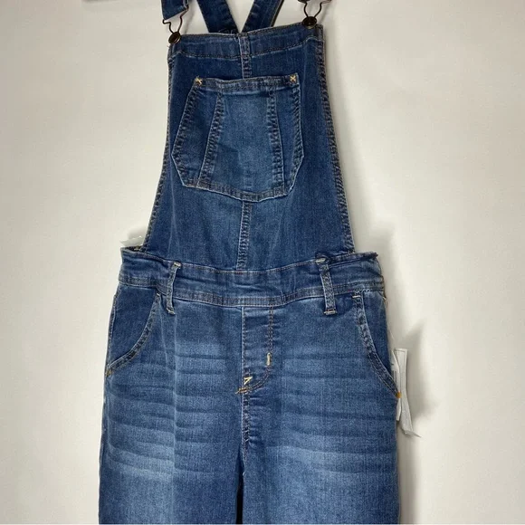NEW WallFlower Bib Overalls Juniors S Small Summer Blue Jean Tomboy Ankle N9 - Picture 4 of 10